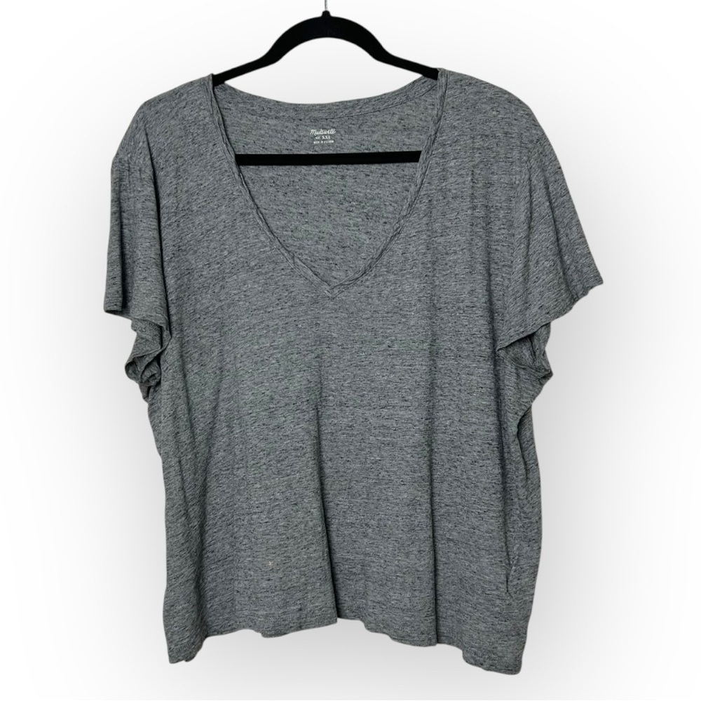 Madewell Heather Gray V-Neck Short Sleeve Tee